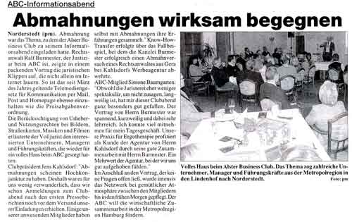 Public Relations beim Sonntags Anzeiger: Abmahnungen wirksam begegnen