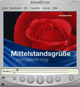 Wiedergabe. Der Gemeinschaftsspot mittelständischer Unternehmen war ein voller Erfolg. Die Konsumenten nehmen nach Aussagen der Teilnehmer die Angebote an. Teilnehmer berichten von steigenden Umsatzzahlen in ihren Geschäften. Filmproduktionen der Werbeagentur Hamburg machen Fernsehwerbung für den Mittelstand bezahlbar. Werbespots sprechen fast alle Sinne an. Bewegte Bilder überzeugen und vermitteln Emotionen. TV-Spots für KMU (kleine und mittelständische Unternehmen. Zum Festpreis bei K+P Werbeagentur Hamburg. Hier zu sehen als Podcast oder Webstream. Die nächste Mittelstandsgruß kommt. Frühe Anmeldungen sichern gute Plätze. Rufen Sie uns bitte an: (0 40) 5 22 30 88. Es wird der QuickTime Player benötigt. Sie können ihn unter Hilfe herunterladen.